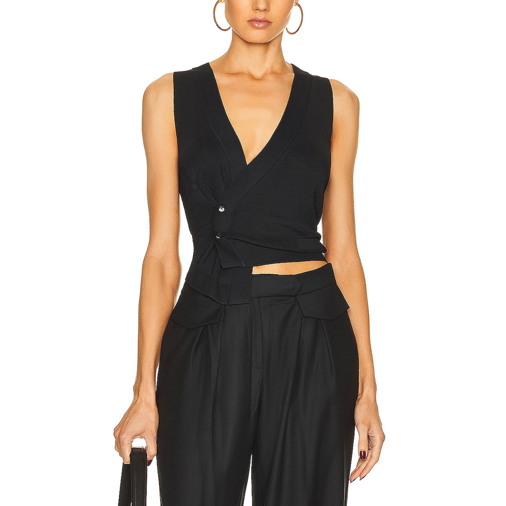 Aya Muse Black Wrap Top